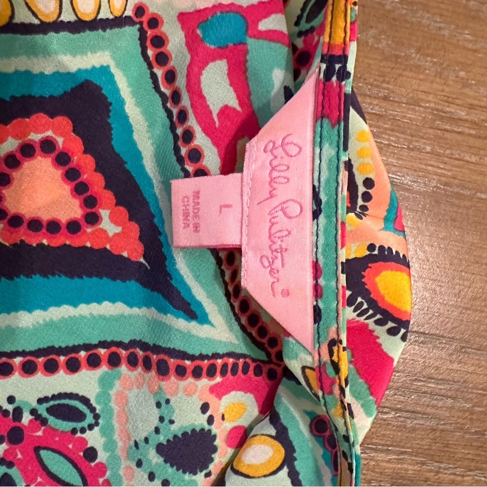 Lilly Pulitzer Crown Jewels Trace silk top large - Picture 6 of 8